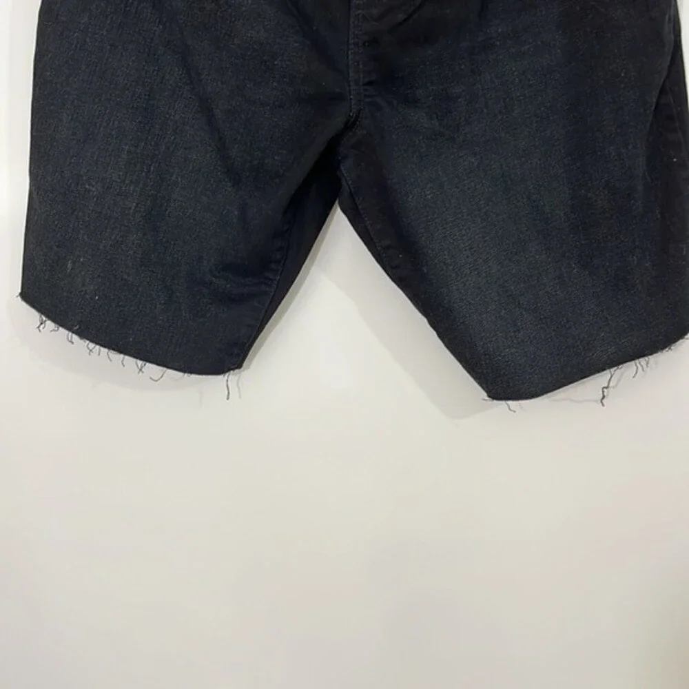 Isabel Maternity Bermuda Cut Off Denim Shorts Black Size 14 NWT